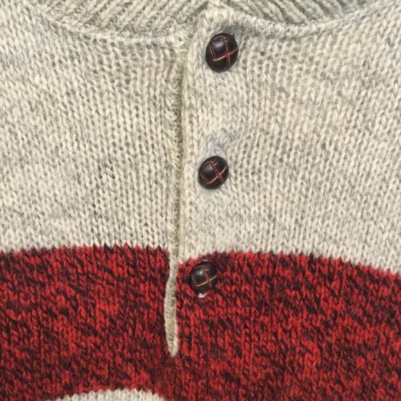 Vintage BOG SPORT Wool Henley Sweater Striped Grandpa Style MEN'S Sz XL NEW - Picture 3 of 9